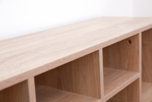 Basicwise wooden shoe cubicle storage entryway bench with soft cushion for 2025 seating