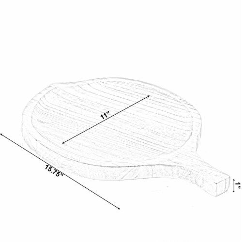 Vintiquewise QI003841 1 x 15.75 x 11 in. Wooden Leaf Shape Serving Tray Display Platter, Beig Perspective: left