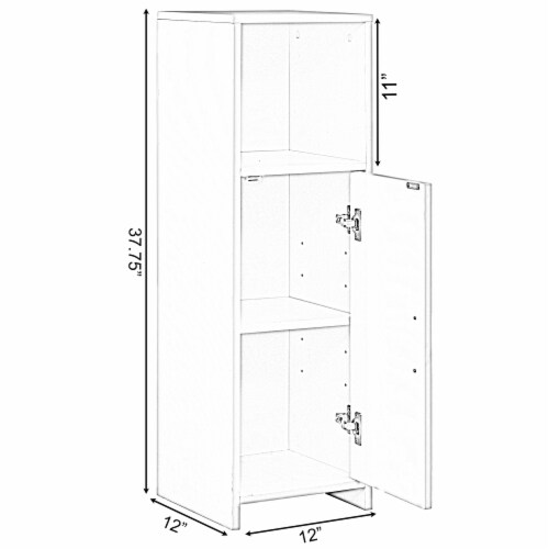 Wooden Home Tall Freestanding Bathroom Vanity linen Tower Organizer Cabinet, White Perspective: left