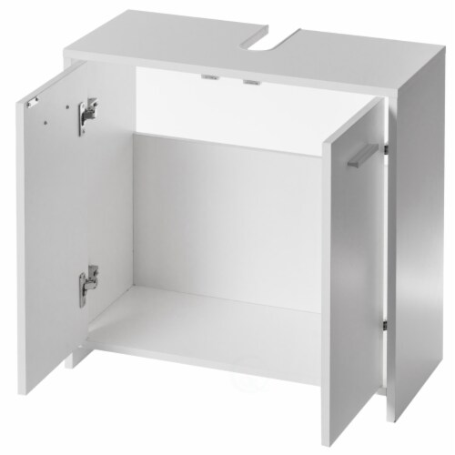 Sink Base Bathroom Vanity Cabinet 2-Door Organizer, Kitchen Storage Cabinet, White Perspective: left
