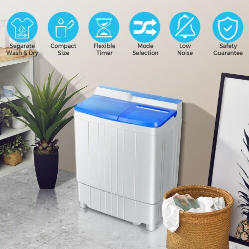 13LBS Portable Compact Mini Twin Tub Washing Machine Drain Pump