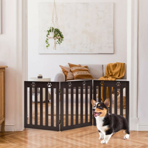 24 Folding Wooden Freestanding Pet Gate Dog Gate W 360 Flexible Hinge 1 unit Ralphs