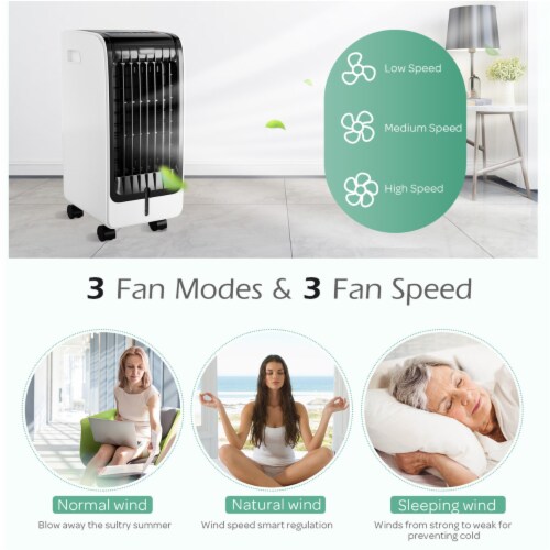 Portable Evaporative Air Cooler Fan & Humidifier w/ Remote Control