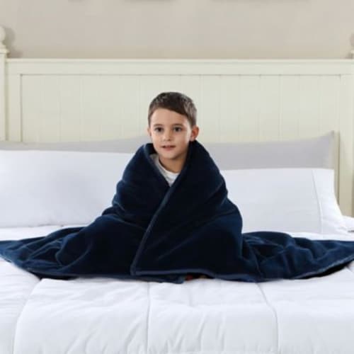 Therapedic® Nubby Reversible 6 Lb. Weighted Throw Blanket In Blue, 1