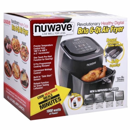 NuWave Brio 6-Quart Air Fryer with App Recipes