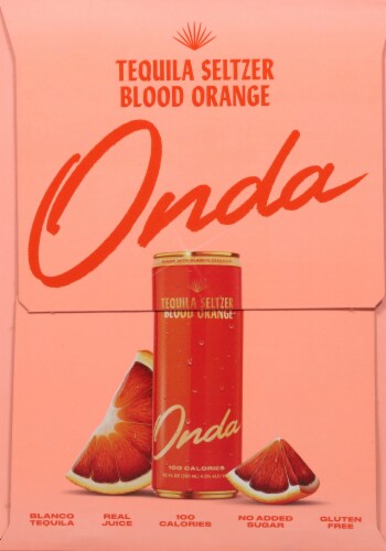 Onda Blood Orange Tequila Seltzer Perspective: left
