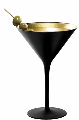 Stolzle Lausitz Olympia Cocktail Glasses - Matte Black/Gold - 2 Pack Perspective: left