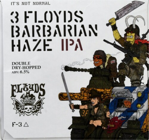 Three Floyds Brewing Barbarian Haze IPA Perspective: left