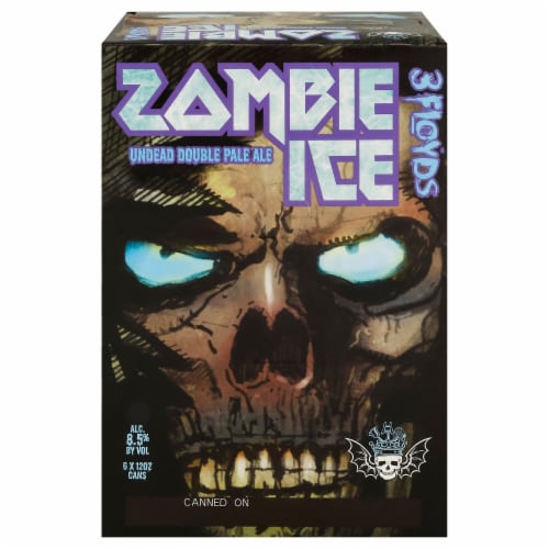 Three Floyds Zombie Ice Double Pale Ale Cans Perspective: left