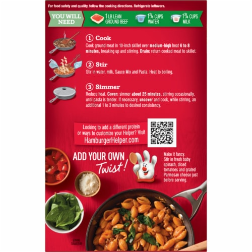 Hamburger Helper Cheesy Italian Shells Perspective: left