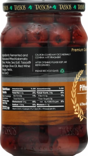 Tassos Pitted Kalamata Greek Olives Perspective: left