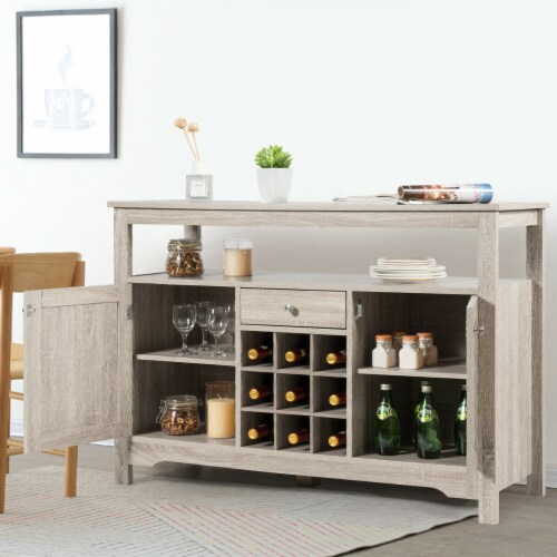 Buffet Server Sideboard Wine Cabinet Console Table Grey Home 1