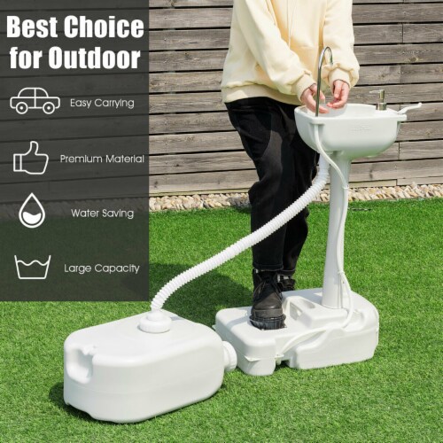Portable Wash Sink Camping Hand Wash Station Basin Stand w/ 4.5 Gallon Tank, 1 unit Kroger