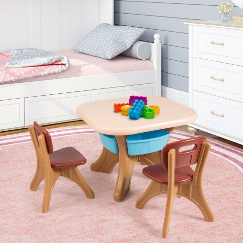 Children Kids Activity Table Chair Set Play Set Furniture W/Storage Perspective: left