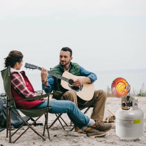 Single Tank Top Heater 15000 BTU Liquid Propane Heater Portable Outdoor Camping Perspective: left