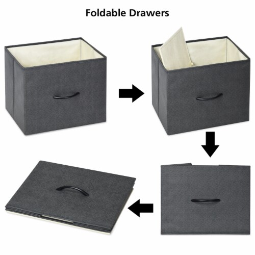 Costway 5 Drawers Dresser Storage Unit Side Table Display Organizer Dorm Room Wood Dark Gray Perspective: left