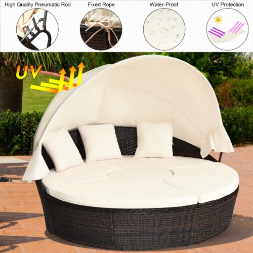 Outdoor round 2025 chair with canopy