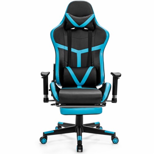 Gymax Massage Gaming Chair Reclining Racing Chair High Back w/Lumbar Support Footrest Perspective: left