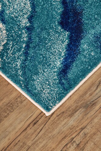Feizy Rugs Brixton Contemporary Watercolor Area Rug - Atlantic Blue Perspective: left