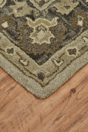 Feizy Rugs Eaton Traditional Persian Wool Area Rug - Gray/Beige Perspective: left