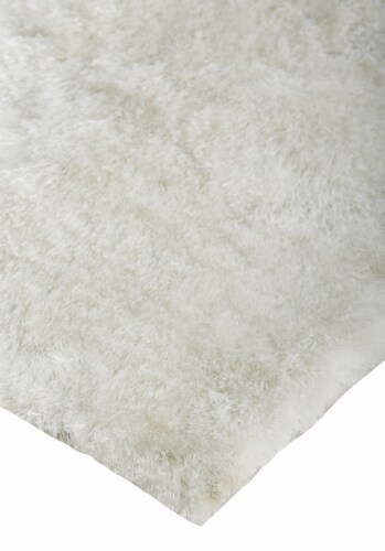 Feizy Rugs Bright White Indochine Plush Shag with Metallic Sheen Accent Rug Perspective: left