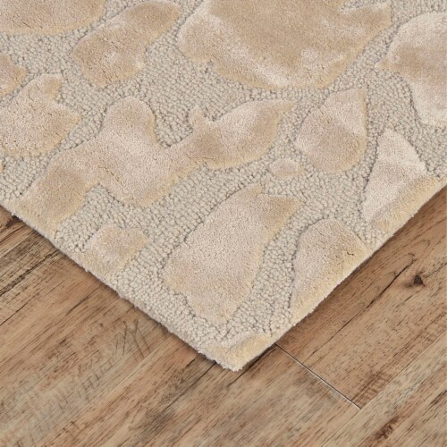Feizy Rugs Mali Lustrous Tufted Abstract Accent Rug - Ivory Cream Perspective: left