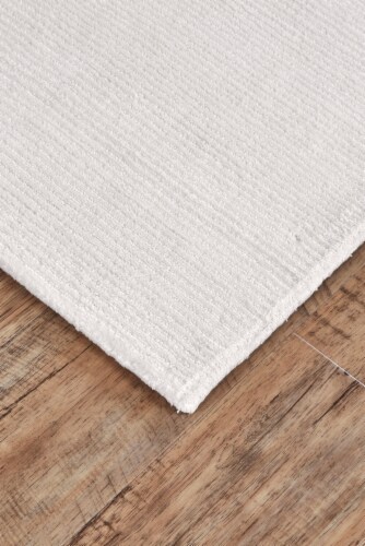 Feizy Rugs Batisse Plush Viscose Hand Loomed Runner Rug - Bright White Perspective: left