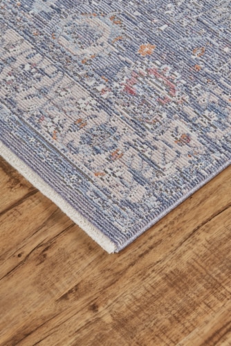 Feizy Rugs Warm Blue Moonlight Cecily Luxury Distressed Ornamental Accent Rug Perspective: left