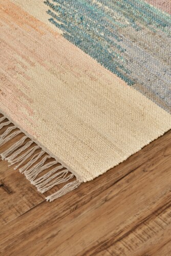 Feizy Rugs Savona Ii Pastel Navajo Bohemian Area Rug - Orange/Turquoise/Gray Perspective: left