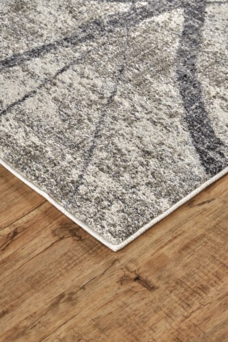 Feizy Rugs Kano Modern Abstract Area Rug - Warm Gray/Charcoal Perspective: left