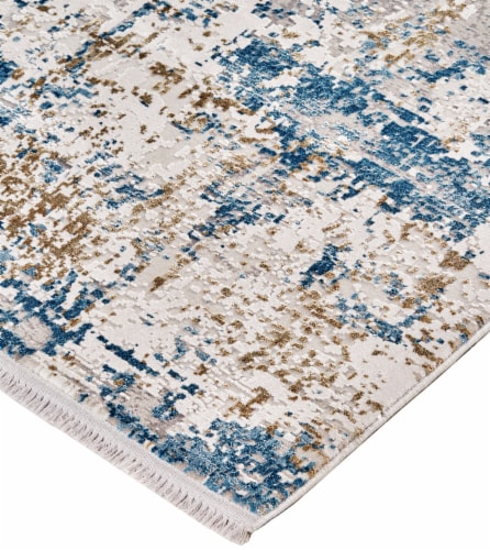 Feizy Rugs Cadiz Gradient Luster Accent Rug - Light Blue/Ivory Perspective: left