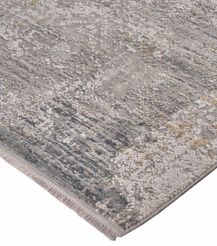 Feizy Cadiz Gradient Luster Accent Rug - Light Gray/Ivory Perspective: left