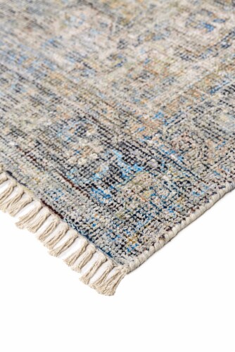 Feizy Rugs Caldwell Vintage Space Dyed Wool Area Rug - Blue/Light Gray Perspective: left