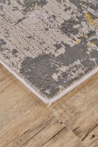 Feizy Rugs Waldor Metallic Abstract Area Rug - Golden Glow/Ivory Perspective: left