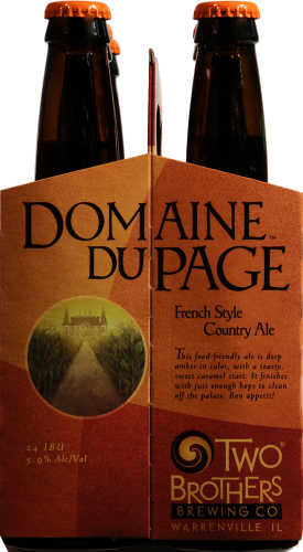 Two Brothers Domaine DuPage Ale Beer 6 Bottles Perspective: left