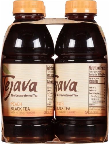 Tejava® Unsweetened Peach Black Iced Tea Multipack Bottles Perspective: left