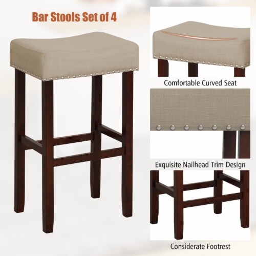 Beige bar stools clearance set of 4