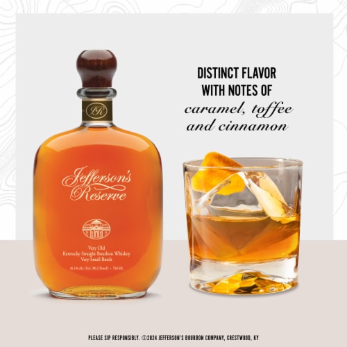 Jefferson's Reserve Very Small Batch Kentucky Straight Bourbon Whiskey Perspective: left