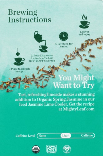 Mighty Leaf Jasmin Du Printemps Biologique Tea Sachets Perspective: left