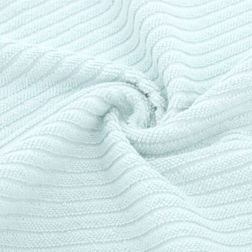 PiccoCasa 100% Ribbed Cotton 2 Pcs Absorbent Drying Face Towels Perspective: left