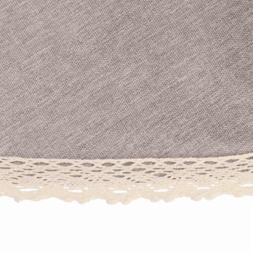 uxcell Round Tablecloth Spill-Proof Lace TPU Dining Table Cover Perspective: left