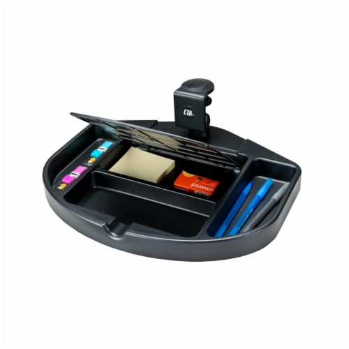 Desk Add-On Bundle with Keyboard Tray, Desk Organizer, and Cable Routing Column Perspective: left