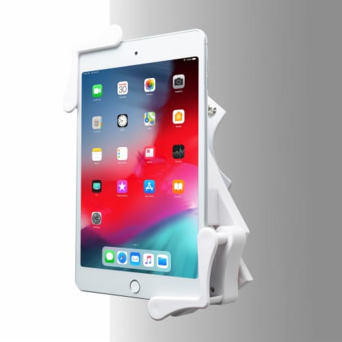 Rotating Wall Mount for 7-14 Inch Tablets (White) Perspective: left