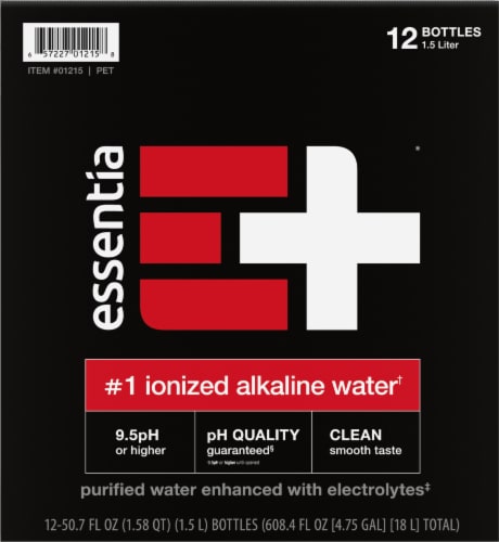 Essentia Superchared Ionized Alkaline Water with Added Electrolytes Perspective: left