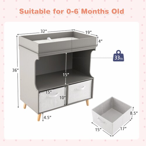 Slickblue Baby Diaper Changing Station with Large Storage Capacity and Safety Belt 1 Unit Jay C Food Stores