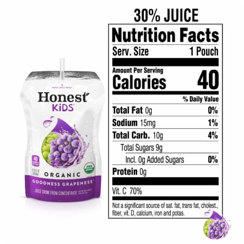 Honest Kids Goodness Grapeness Grape Fruit Juice Perspective: left