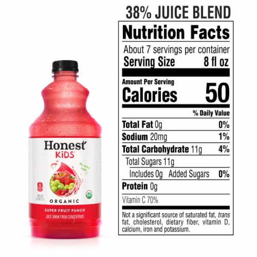 Honest Kids Super Fruit Punch Organic Fruit Juice Perspective: left
