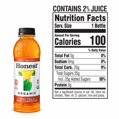 Honest Tea Organic Fair Trade Half Tea & Half Lemonade Perspective: left