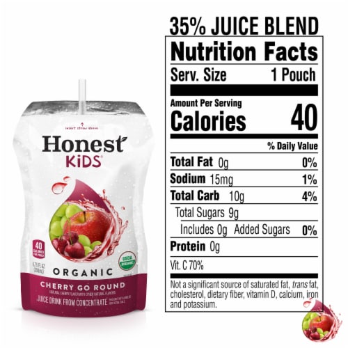 Honest Kids Cherry Go Round Organic Fruit Juice Perspective: left