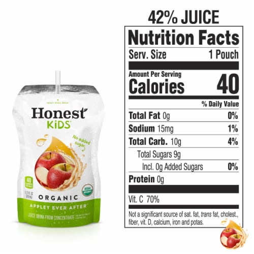 Honest Kids Appley Ever After Apple Organic Fruit Juice Perspective: left